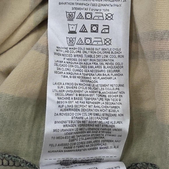 Guess Originals Striped T Shirt Men's Medium Green Cream Purple Logo Casual 90s - Picture 7 of 10